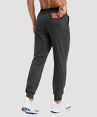 mid-rise heavyweight joggers in heather charcoal - back view