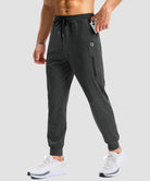mid-rise heavyweight joggers in heather charcoal - pocket details view