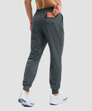 mid-rise heavyweight joggers in heather gray - back view