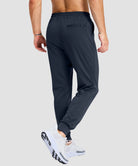 mid-rise heavyweight joggers in navy - back view