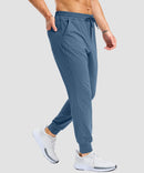 mid-rise heavyweight joggers in slate blue - side view