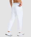 mid-rise heavyweight joggers in white - back view