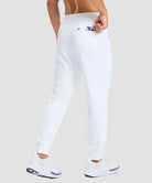 mid-rise heavyweight joggers in white - back view