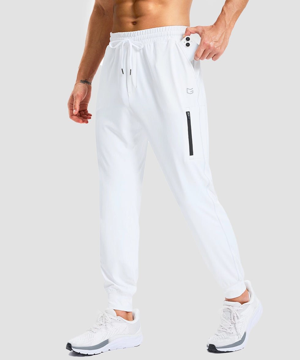 mid-rise heavyweight joggers in white - pocket details view