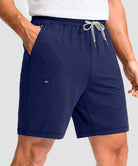moisture wicking athletic sweat shorts navy front