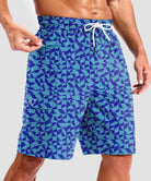 quick dry 9" pocketed board shorts in blue geometry - pocket detail view