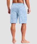 quick dry 9" pocketed board shorts in light blue ocean - on model back view