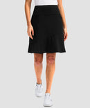 ruffle modest golf skort in black - side view