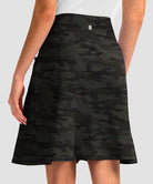 ruffle modest golf skort in green camo - back view