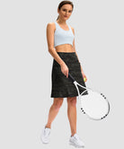 ruffle modest golf skort in green camo - side view