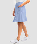 ruffle modest golf skort in purple blue - pocket details view