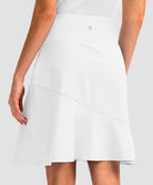 ruffle modest golf skort in white - back view