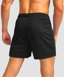 side slit zipper pocket short 5" in black - back view