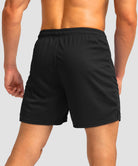 side slit zipper pocket short 5" in black - back view