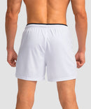 side slit zipper pocket short 5" in white - back view