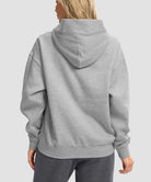 solid color oversized fleece hoodie in bright gray - back view