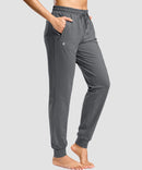 tall zip pockets cotton jogger in dark grey - side view