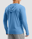 uv protection full zip hoodie in sky blue - back view