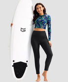 women's UV protection zipper pocket lined leggings in black - matching outfits view