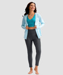 women's UV protection zipper pocket lined leggings in gray - matching outfits view