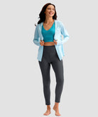 women's UV protection zipper pocket lined leggings in gray - matching outfits view
