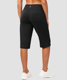 women's bermuda shorts with pockets 14" in black - back view