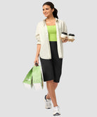 women's bermuda shorts with pockets 14" in black - matching outfits view