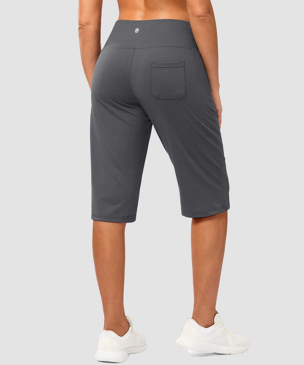 women's bermuda shorts with pockets 14" in dark gray - back view