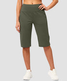women's bermuda shorts with pockets 14" in gray sage - front view