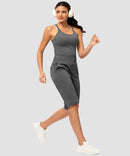 women's bermuda shorts with pockets 14" in heather charcoal - matching outfits view