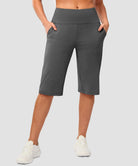 women's bermuda shorts with pockets 14" in heather charcoal - pocket detail