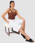 women's bermuda shorts with pockets 14" in white - matching outfits view
