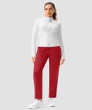 women's contrast stripe zip pockets track pants 28'' in dark red - matching outfits view