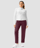 women's contrast stripe zip pockets track pants 28'' in wine - matching outfits view