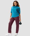 women's contrast stripe zip pockets track pants 30''/32'' in wine - matching outfits view