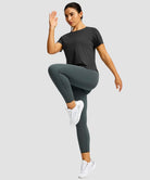 women's crew neck curved-hem sun tee in black - matching outfits view
