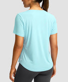 women's crew neck curved-hem sun tee in mint blue - back view