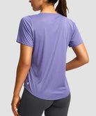 women's crew neck curved-hem sun tee in violet - back view