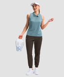 women's drawstring mid waist joggers in brown - matching outfits view