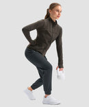 women's drawstring mid waist joggers in gray - matching outfits view