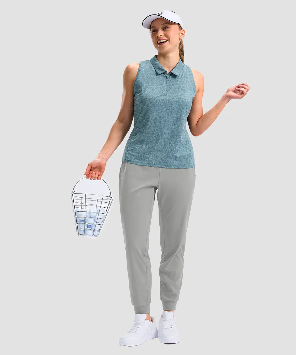 women's drawstring mid waist joggers in silver - matching outfits view