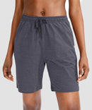 women's drawstring with pockets shorts 7'' in dark grey - front view