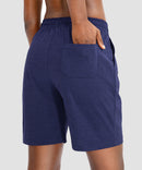 women's drawstring with pockets shorts 7'' in navy - back view