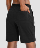 women's drawstring with pockets shorts 9'' in black - back view