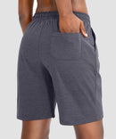women's drawstring with pockets shorts 9'' in dark grey - back view