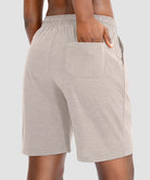 women's drawstring with pockets shorts 9'' in oatmeal - back view