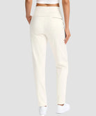 women's fleece-lined golf pants 27''/29'' in beige - back view