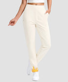 women's fleece-lined golf pants 27''/29'' in beige - pocket detail