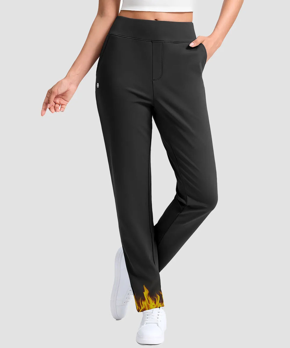 women's fleece-lined golf pants 27''/29'' in black - pocket detail