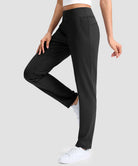 women's fleece-lined golf pants 27''/29'' in black - side view